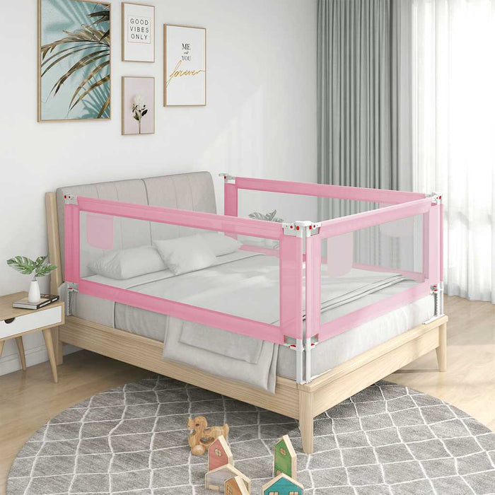 Sponda Letto di Sicurezza per Bambini Rosa 150x25 cm Tessuto 10202