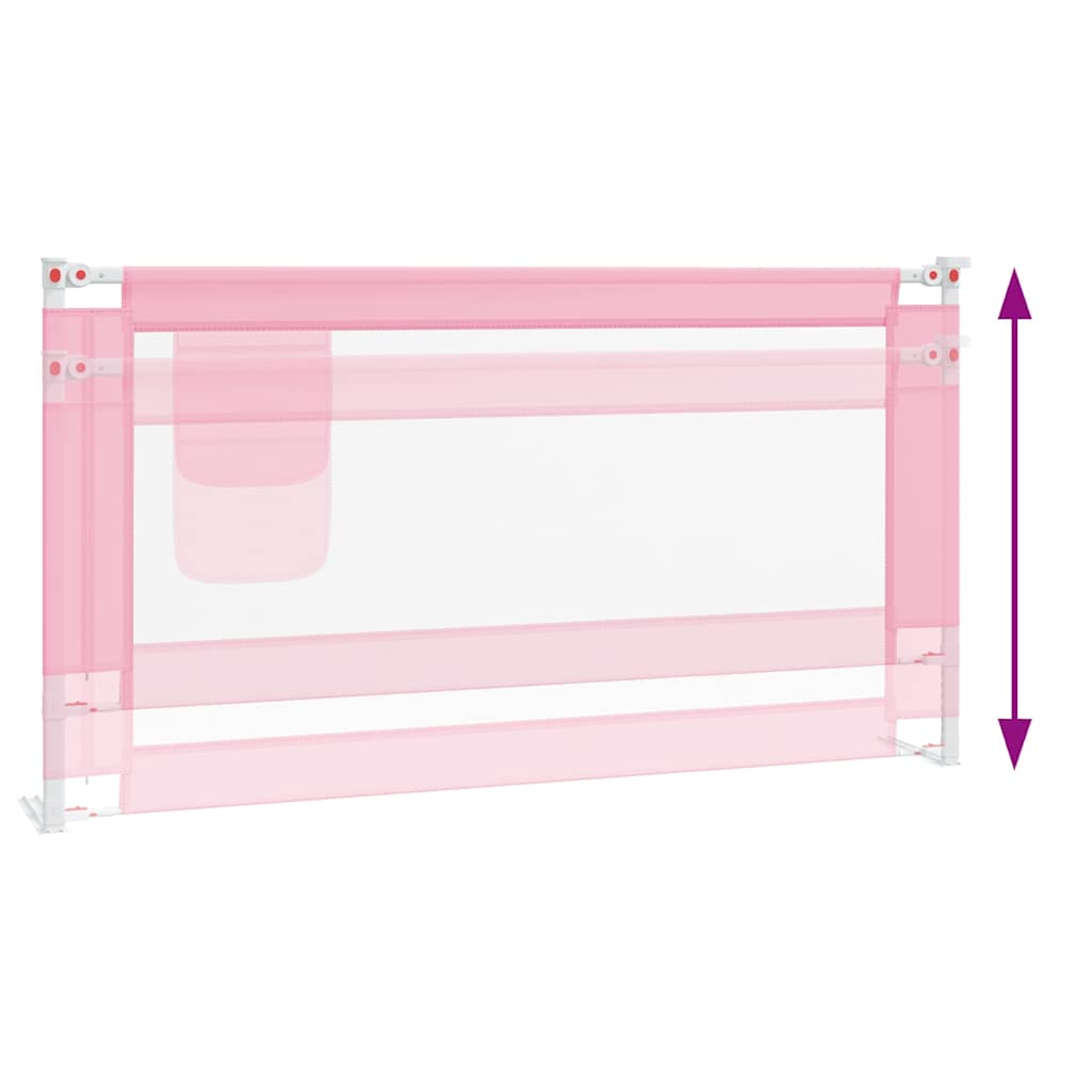 Sponda Letto di Sicurezza per Bambini Rosa 160x25 cm Tessuto 10203