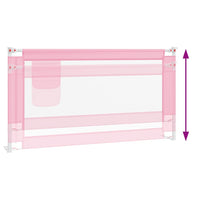 Sponda Letto di Sicurezza per Bambini Rosa 160x25 cm Tessuto 10203