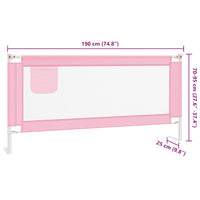 Sponda Letto di Sicurezza per Bambini Rosa 190x25 cm Tessuto 10205