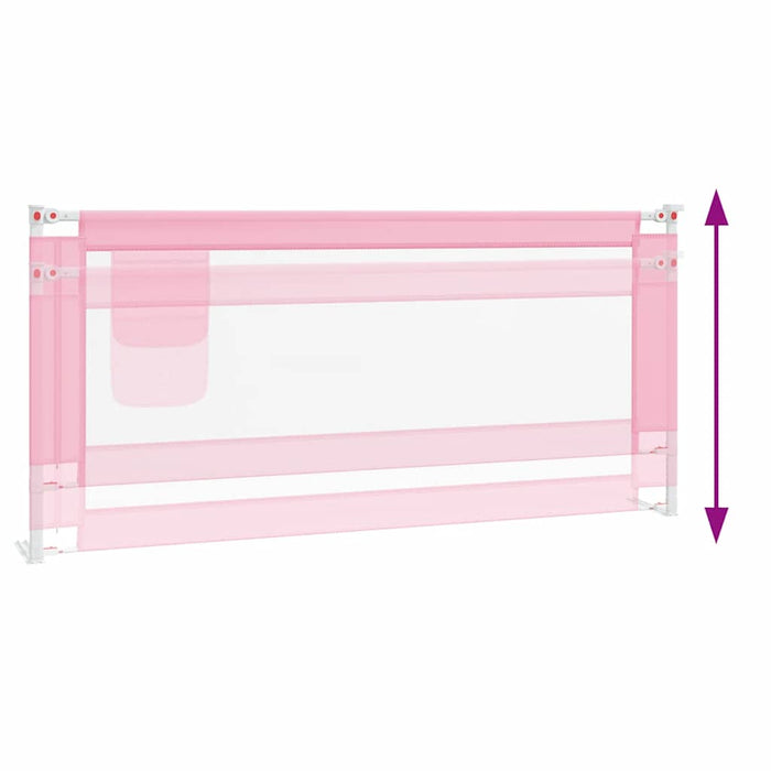 Sponda Letto di Sicurezza per Bambini Rosa 200x25 cm Tessuto 10206