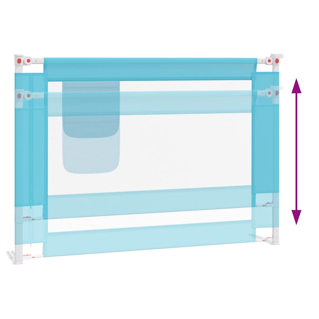 Sponda Letto di Sicurezza per Bambini Blu 90x25 cm in Tessuto 10207