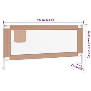 Sponda Letto di Sicurezza per Bambini Talpa 190x25cm in Tessuto 10223