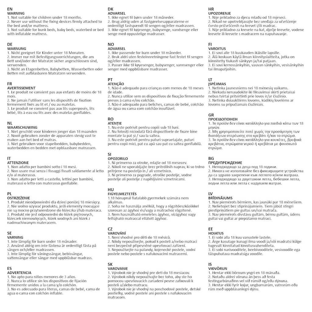 Sponda Letto di Sicurezza per Bambini Talpa 190x25cm in Tessuto 10223