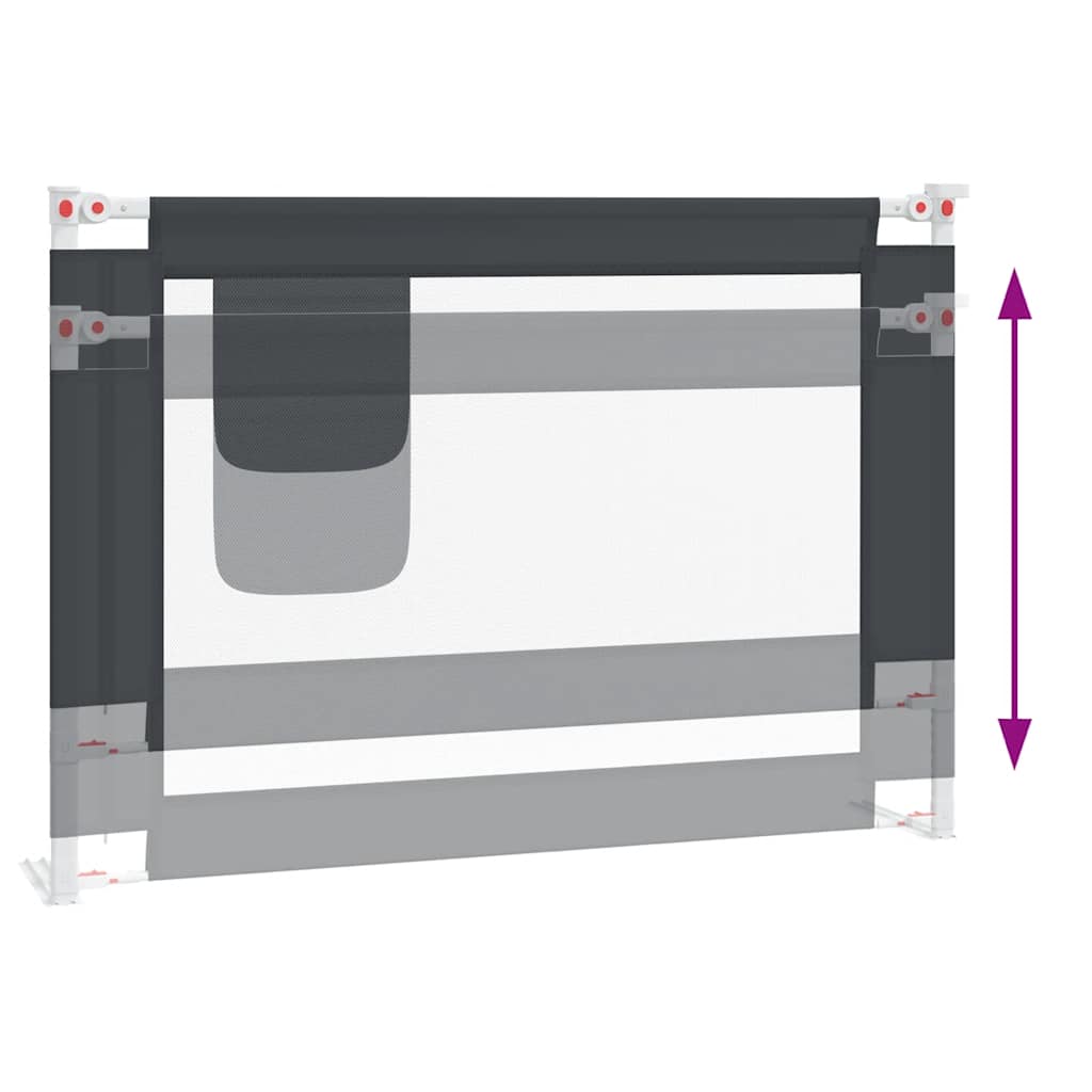 Sponda Letto Sicurezza Bambini Grigio Scuro 90x25 cm in Tessuto cod mxl 71830
