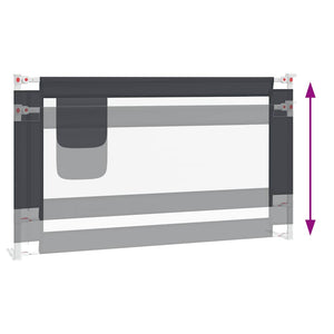 Sponda Letto Sicurezza Bambini Grigio Scuro 140x25 cm Tessuto