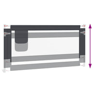 Sponda Letto Sicurezza Bambini Grigio Scuro 180x25 cm Tessuto 10231