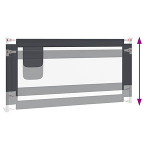 Sponda Letto Sicurezza Bambini Grigio Scuro 180x25 cm Tessuto 10231