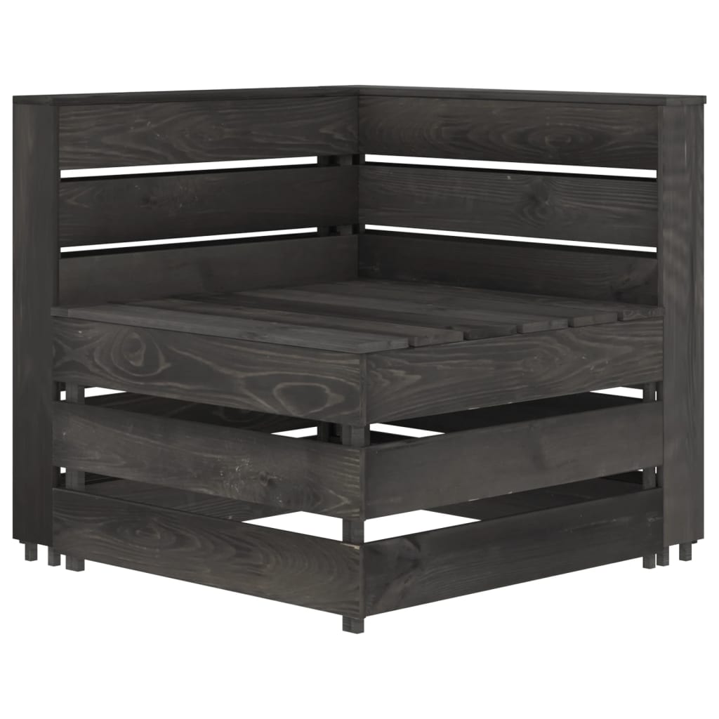 Divano da Giardino a 4 Posti in Legno di Pino Impregnato Grigio cod mxl 41091