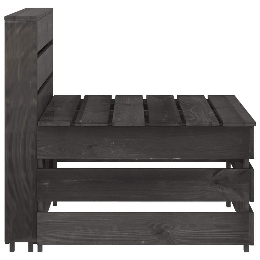 Set Divani da Giardino 9 pz in Legno di Pino Impregnato Grigio cod mxl 43029