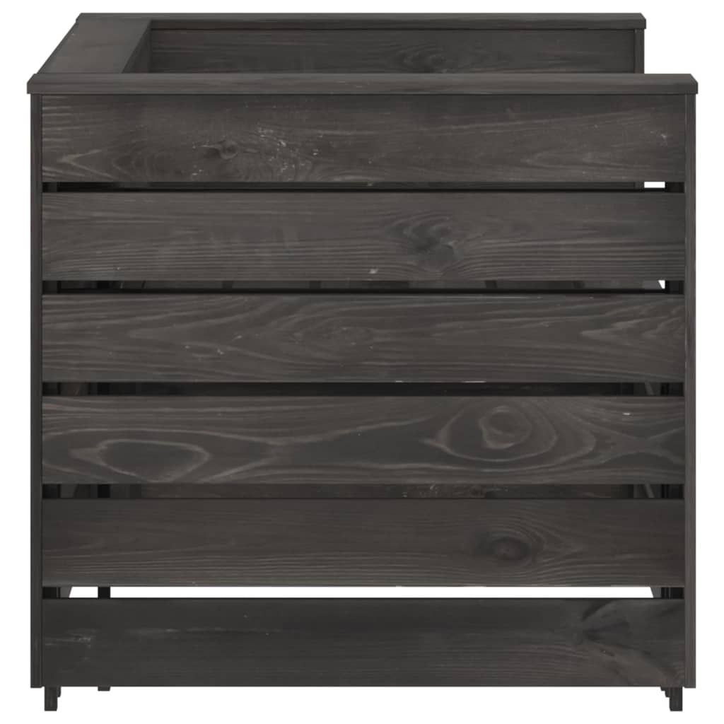 Set Divani da Giardino 6 pz in Legno di Pino Impregnato Grigio cod mxl 43380