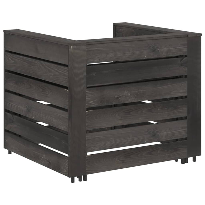 Set Divani da Giardino 6 pz in Legno di Pino Impregnato Grigio cod mxl 43380