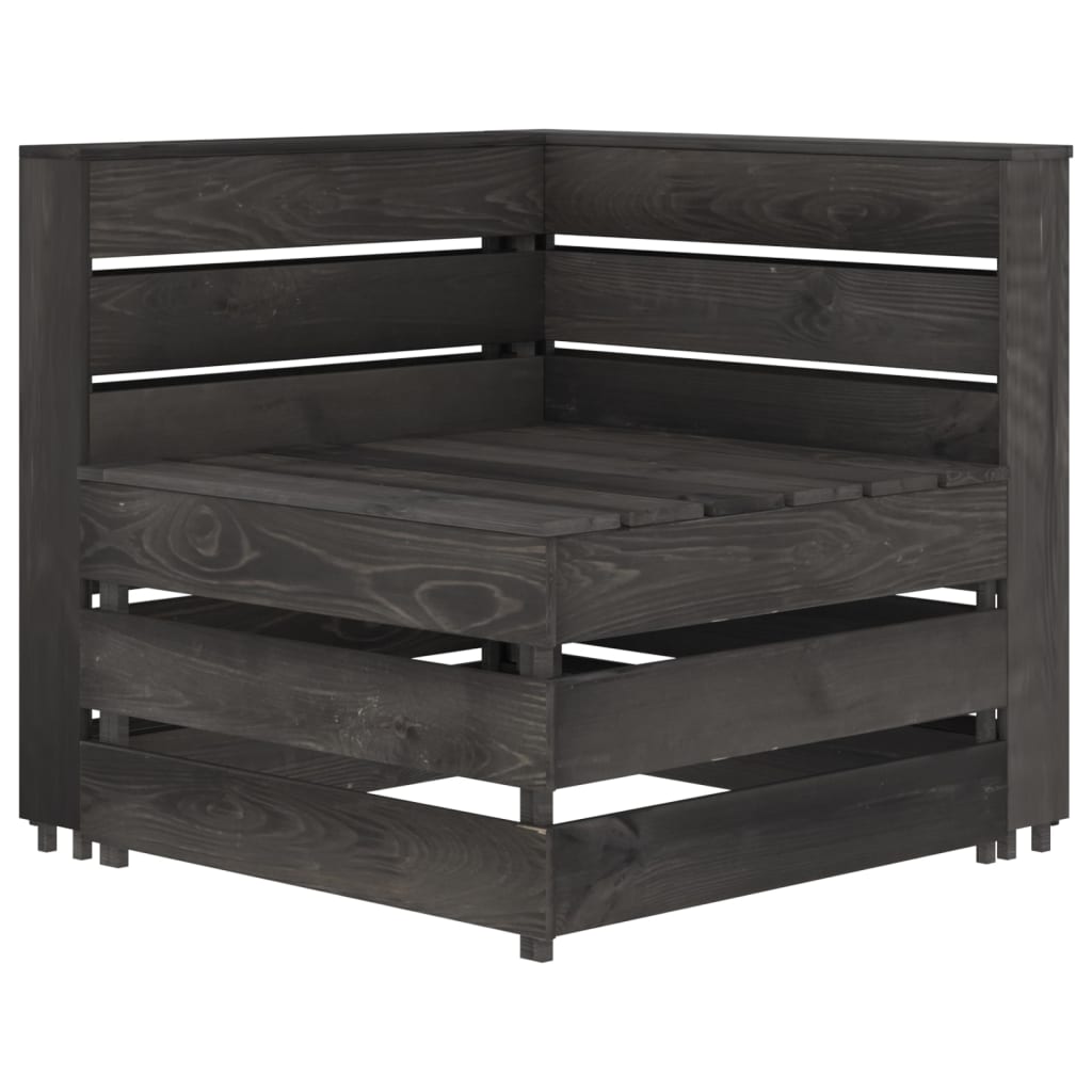 Set Divani da Giardino 8 pz in Legno di Pino Impregnato Grigio cod mxl 43511