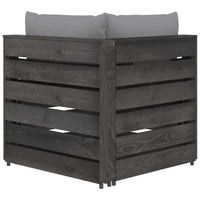 Divano Angolare Modulare con Cuscini in Legno Impregnato Grigio 3068109
