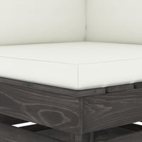 Divano Angolare Modulare con Cuscini in Legno Impregnato Grigio 3068110