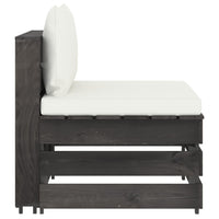 Divano Centrale Modulare con Cuscini in Legno Impregnato Grigiocod mxl 96621