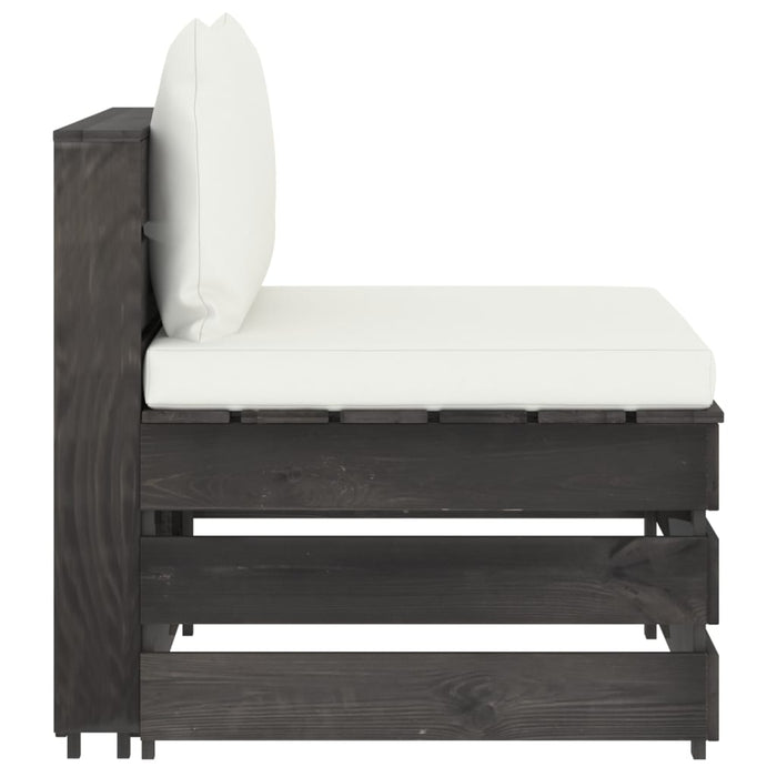 Divano Centrale Modulare con Cuscini in Legno Impregnato Grigiocod mxl 96621