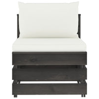 Divano Centrale Modulare con Cuscini in Legno Impregnato Grigio 3068122