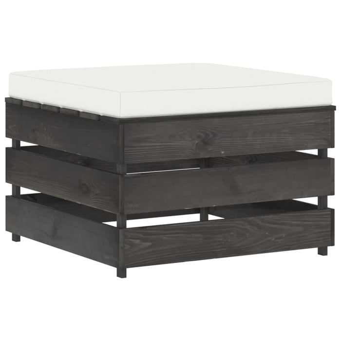 Ottomana Modulare con Cuscino in Legno Impregnato Grigio  cod mxl 64185