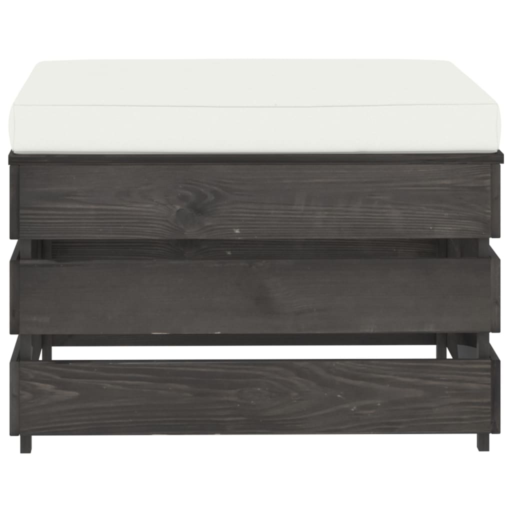 Ottomana Modulare con Cuscino in Legno Impregnato Grigio  cod mxl 64185