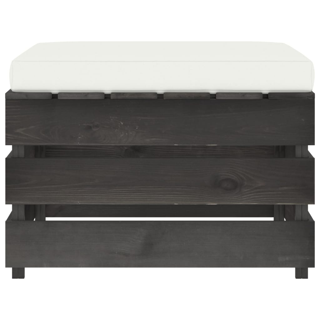 Ottomana Modulare con Cuscino in Legno Impregnato Grigio  cod mxl 64185