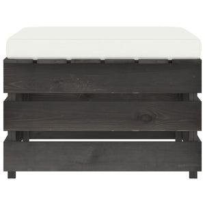 Ottomana Modulare con Cuscino in Legno Impregnato Grigio  cod mxl 64185