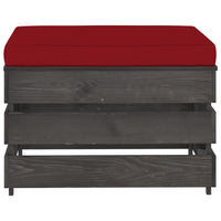 Ottomana Modulare con Cuscino in Legno Impregnato Grigiocod mxl 96622