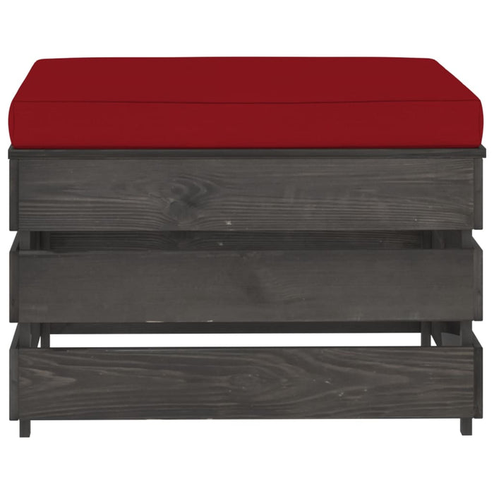 Ottomana Modulare con Cuscino in Legno Impregnato Grigiocod mxl 96622