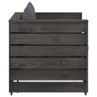 Set Salotto da Giardino 2pz con Cuscini Legno Impregnato Grigio 3068144