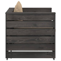 Set Salotto da Giardino 2pz con Cuscini Legno Impregnato Grigio 3068147