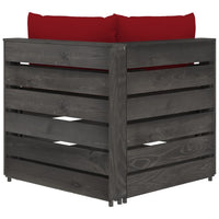 Divano da Giardino 2 Posti con Cuscini Legno Impregnato Grigio 3068165