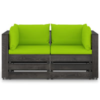 Divano da Giardino 2 Posti con Cuscini Legno Impregnato Grigio 3068167