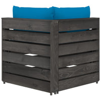 Divano da Giardino 3 Posti con Cuscini Legno Impregnato Grigio 3068172