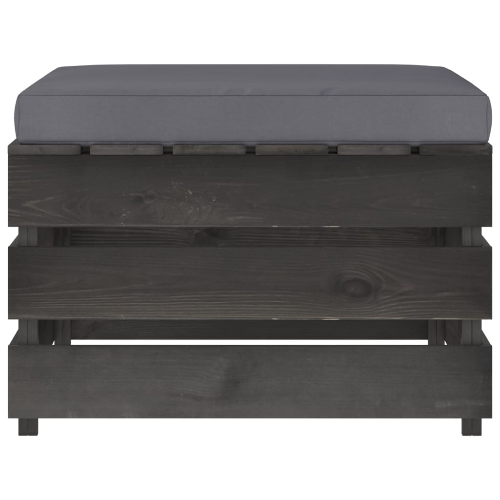 Set Divani da Giardino con Cuscini 3 pz Legno Impregnato Grigio cod mxl 54355