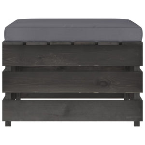 Set Divani da Giardino con Cuscini 3 pz Legno Impregnato Grigio cod mxl 54355