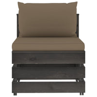 Set Divani da Giardino con Cuscini 4 pz Legno Impregnato Grigio cod mxl 44105