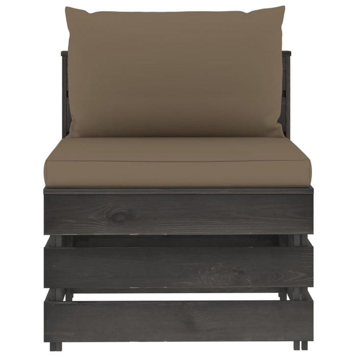 Set Divani da Giardino con Cuscini 4 pz Legno Impregnato Grigio cod mxl 44105