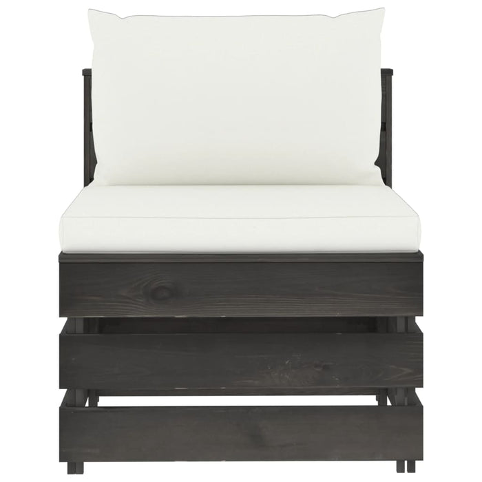 Set Divani da Giardino con Cuscini 6 pz Legno Impregnato Grigio cod mxl 44092