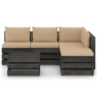 Set Divani da Giardino con Cuscini 6 pz Legno Impregnato Grigio cod mxl 43961