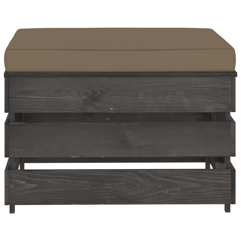 Set Divani da Giardino con Cuscini 7 pz Legno Impregnato Grigio cod mxl 44081