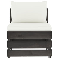 Set Salotto Giardino con Cuscini 11 pz Legno Impregnato Grigio 3068422