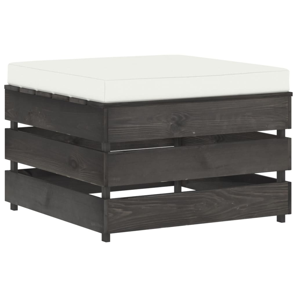 Set Salotto Giardino con Cuscini 11 pz Legno Impregnato Grigio 3068422