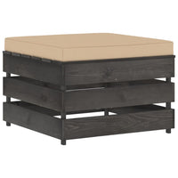 Set Salotto Giardino con Cuscini 11 pz Legno Impregnato Grigio 3068423