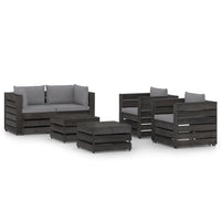 Set Divani da Giardino con Cuscini 6 pz Legno Impregnato Grigio cod mxl 43372