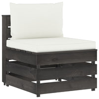 Set Salotto Giardino con Cuscini 12 pz Legno Impregnato Grigio 3068506