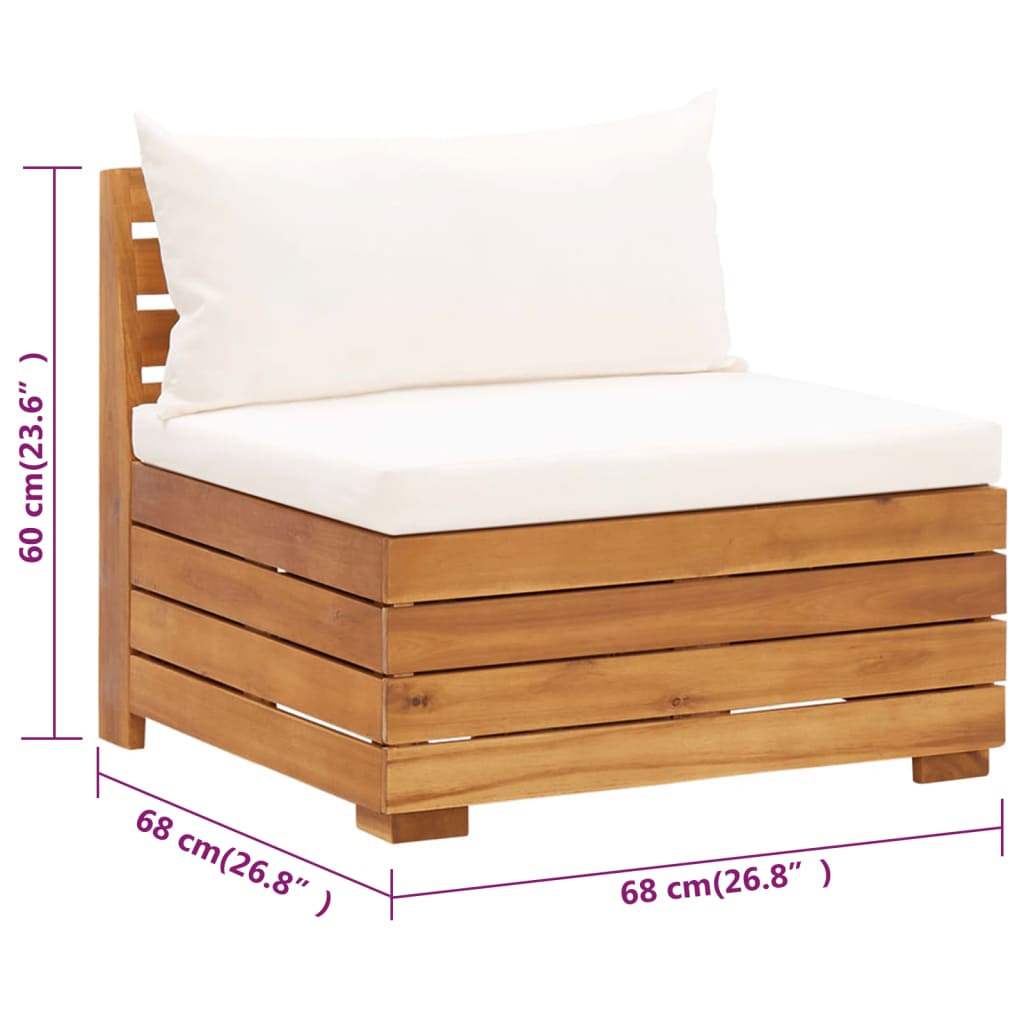 Divano da Giardino a 2 Posti e Cuscini Legno Massello di Acacia 316246