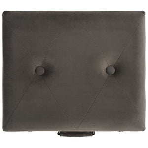 Sgabello con Contenitore 40 cm in Velluto Grigio 329253