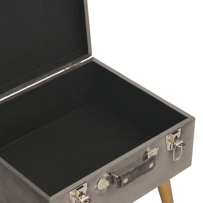 Sgabello con Contenitore 40 cm in Velluto Grigio 329253