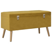 Sgabelli Portaoggetti 3 pz Giallo Senape in Velluto 329255