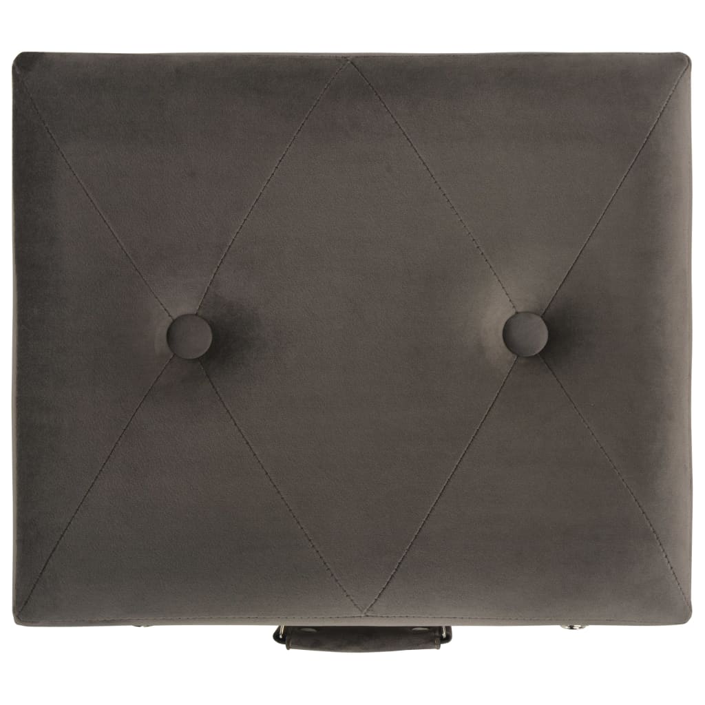 Sgabelli contenitori 3 pezzi 85 x 38 x 47 cm velluto grigio 02_0010720